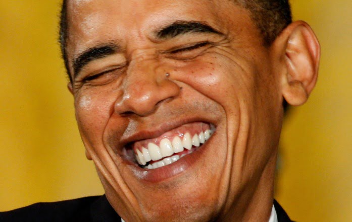 That stupid Obama smile is back, this time it's...