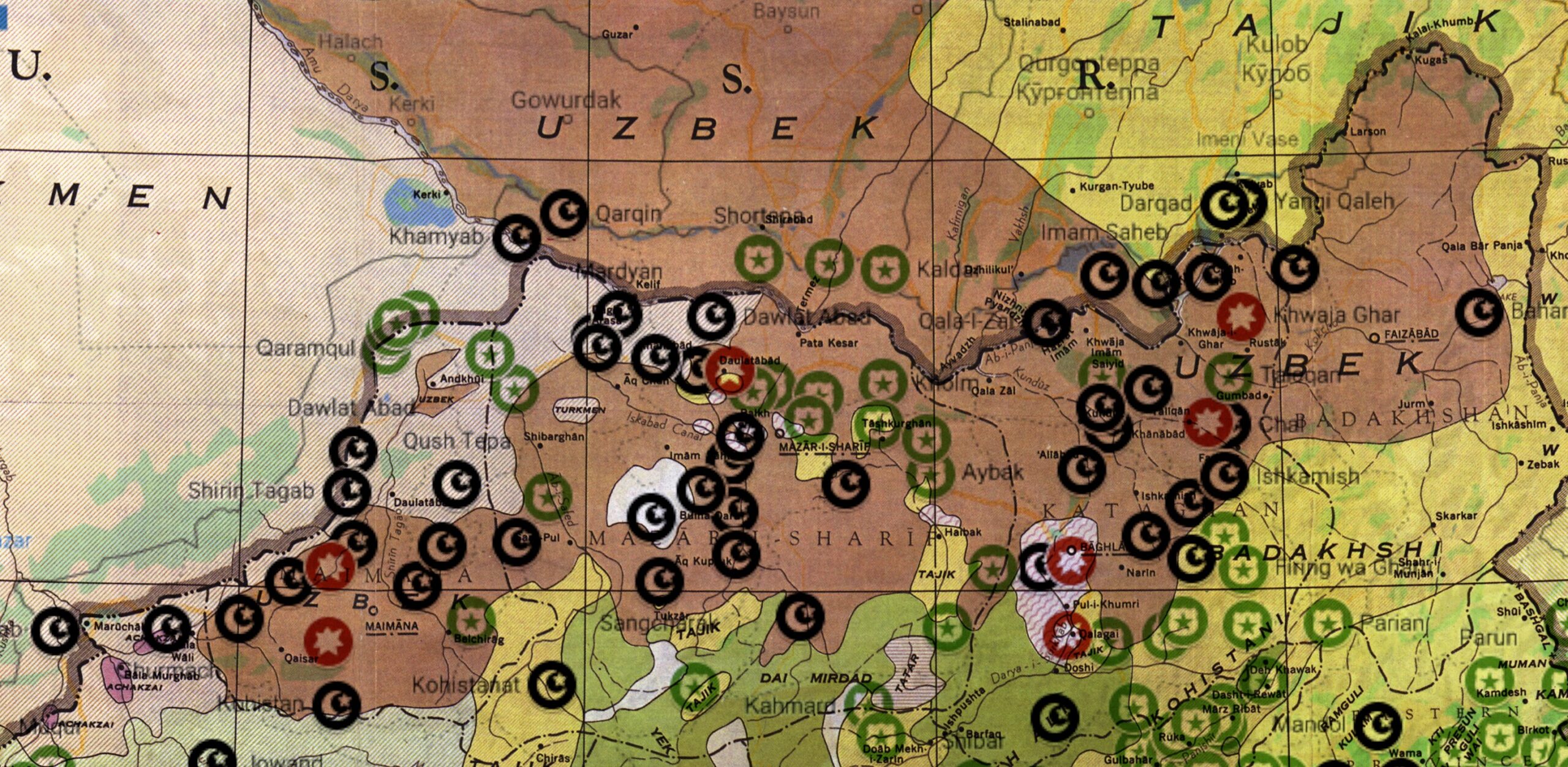 Overlaying the Afghan ethnicities map over the battle map...