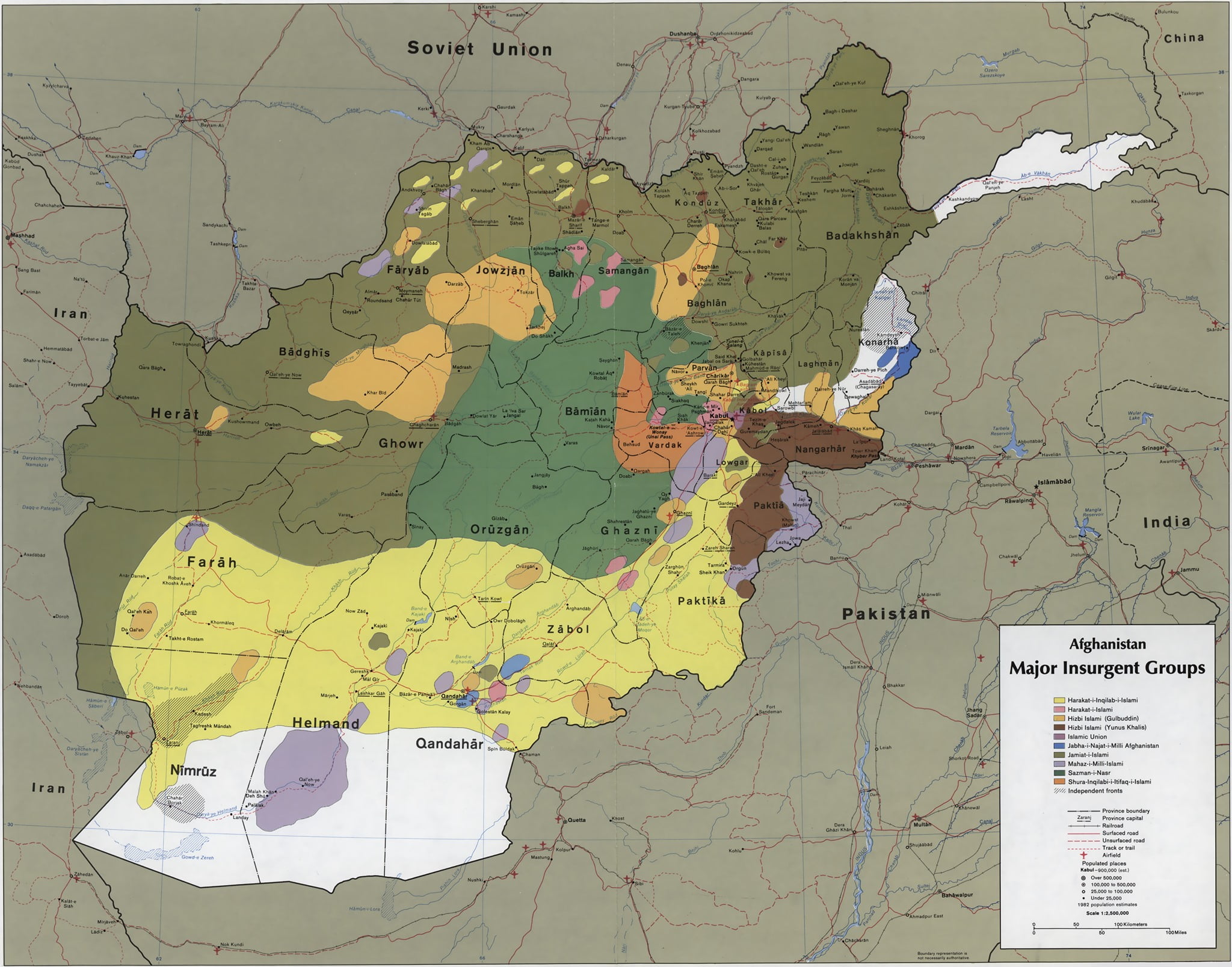 Here's a map of major insurgent groups in Afghanistan...