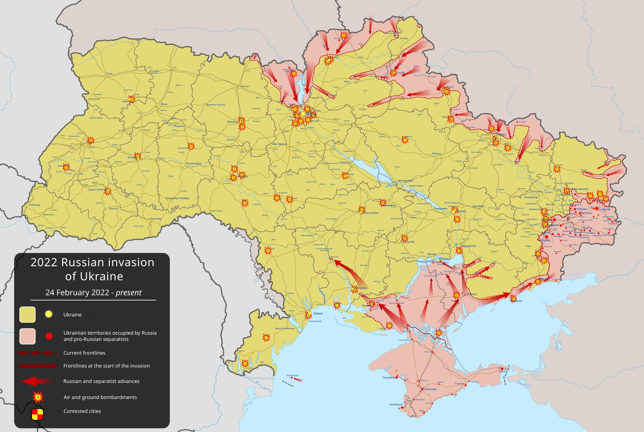 Russian invasion of Ukraine map for March 3, 2022