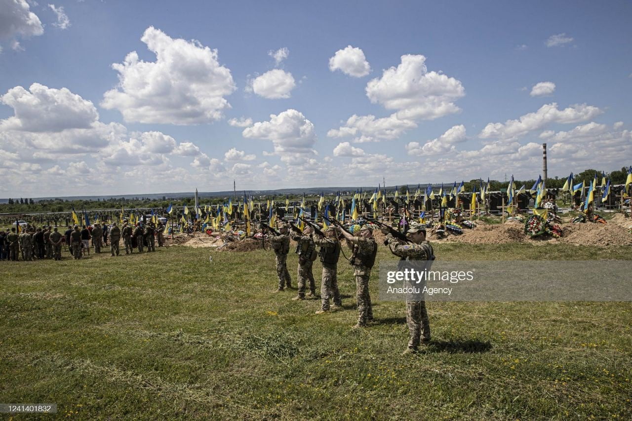 Cemetery for Ukrainian soldiers in Kharkov, Ukraine