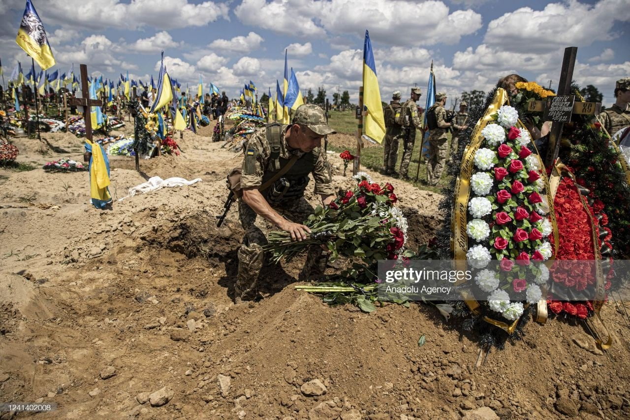 Cemetery for Ukrainian soldiers in Kharkov, Ukraine