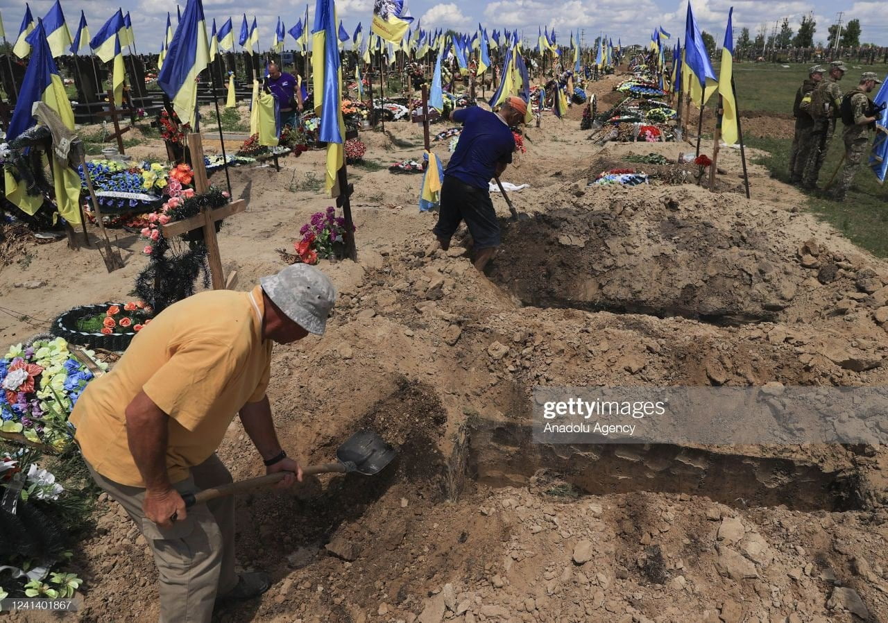 Cemetery for Ukrainian soldiers in Kharkov, Ukraine