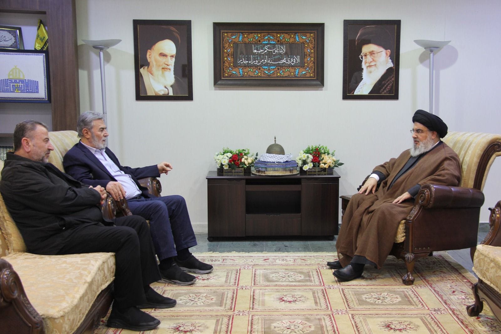 Hassan Nasrallah met with Saleh al-Arouri and Ziyad al-Nakhalah...