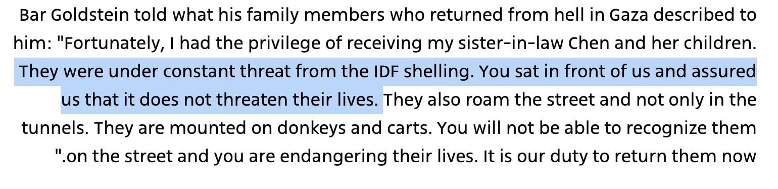 The relative of an Israeli hostage released by Hamas...