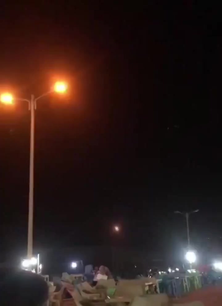 Syrian air defense intercepting hostile targets over Tartus, Syria