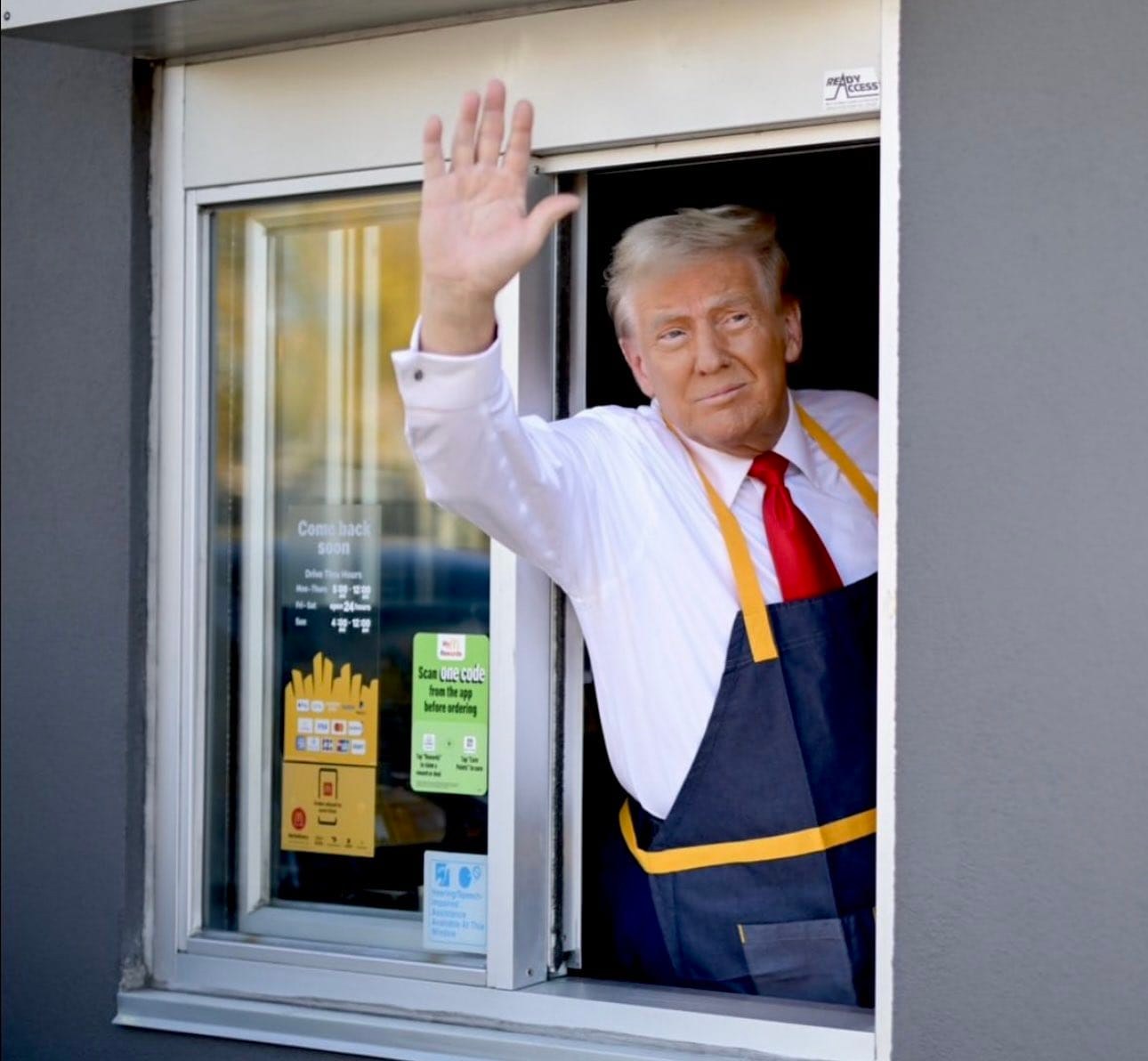 Trump working at McDonald's