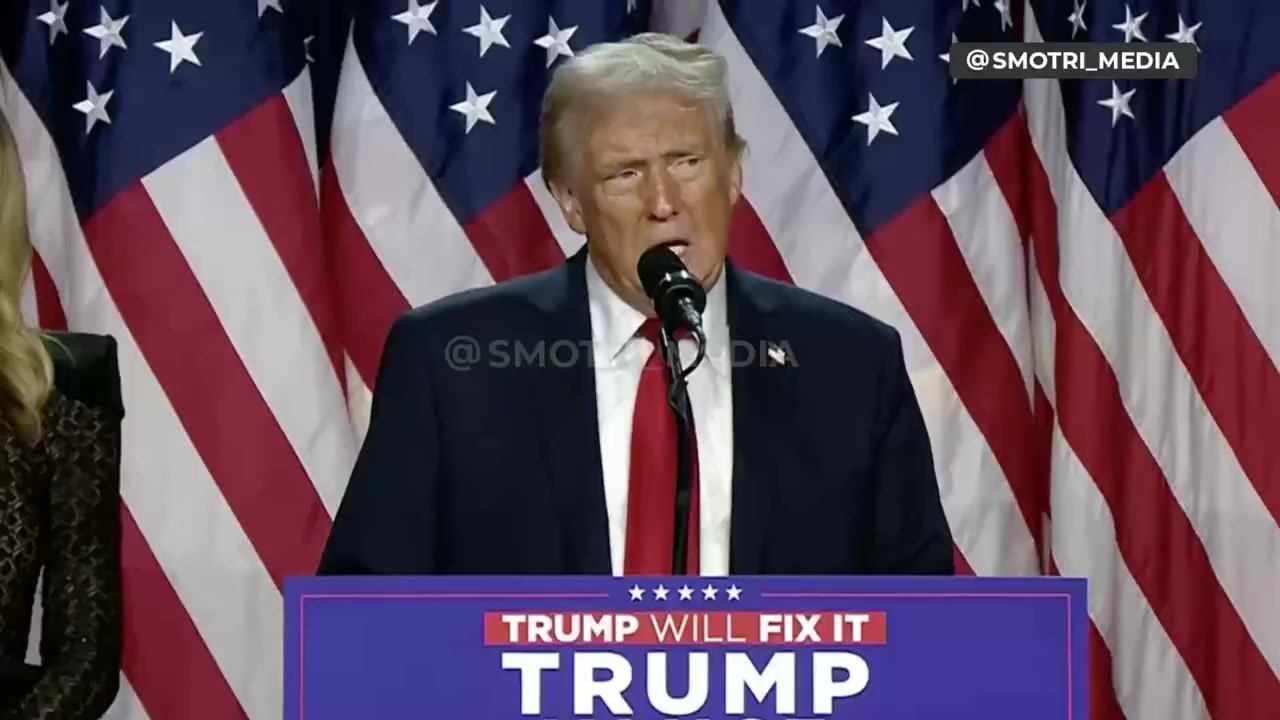 Trump in his victory speech says he's not going...