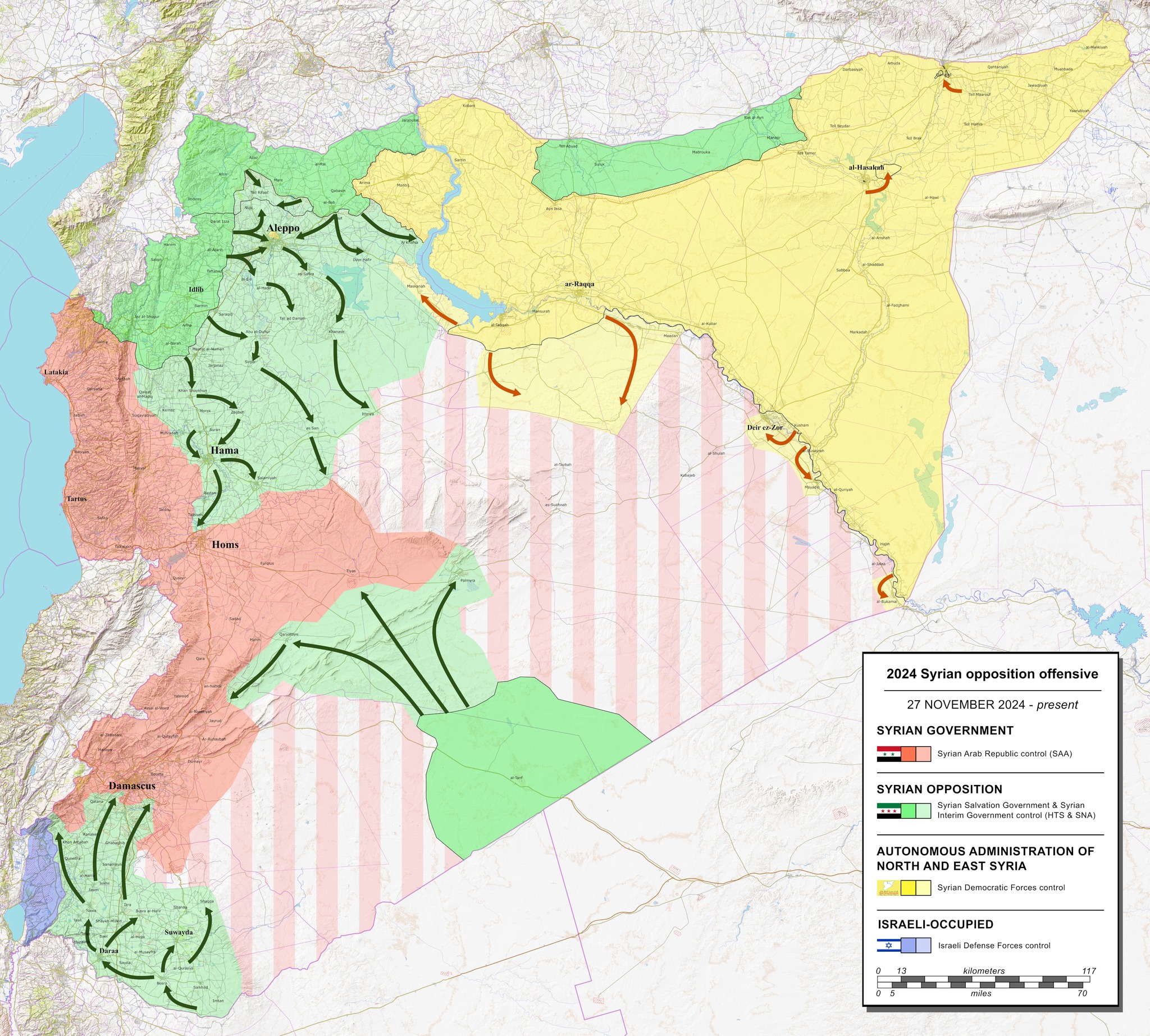 Syrian opposition offensive as of December 7th, 2024