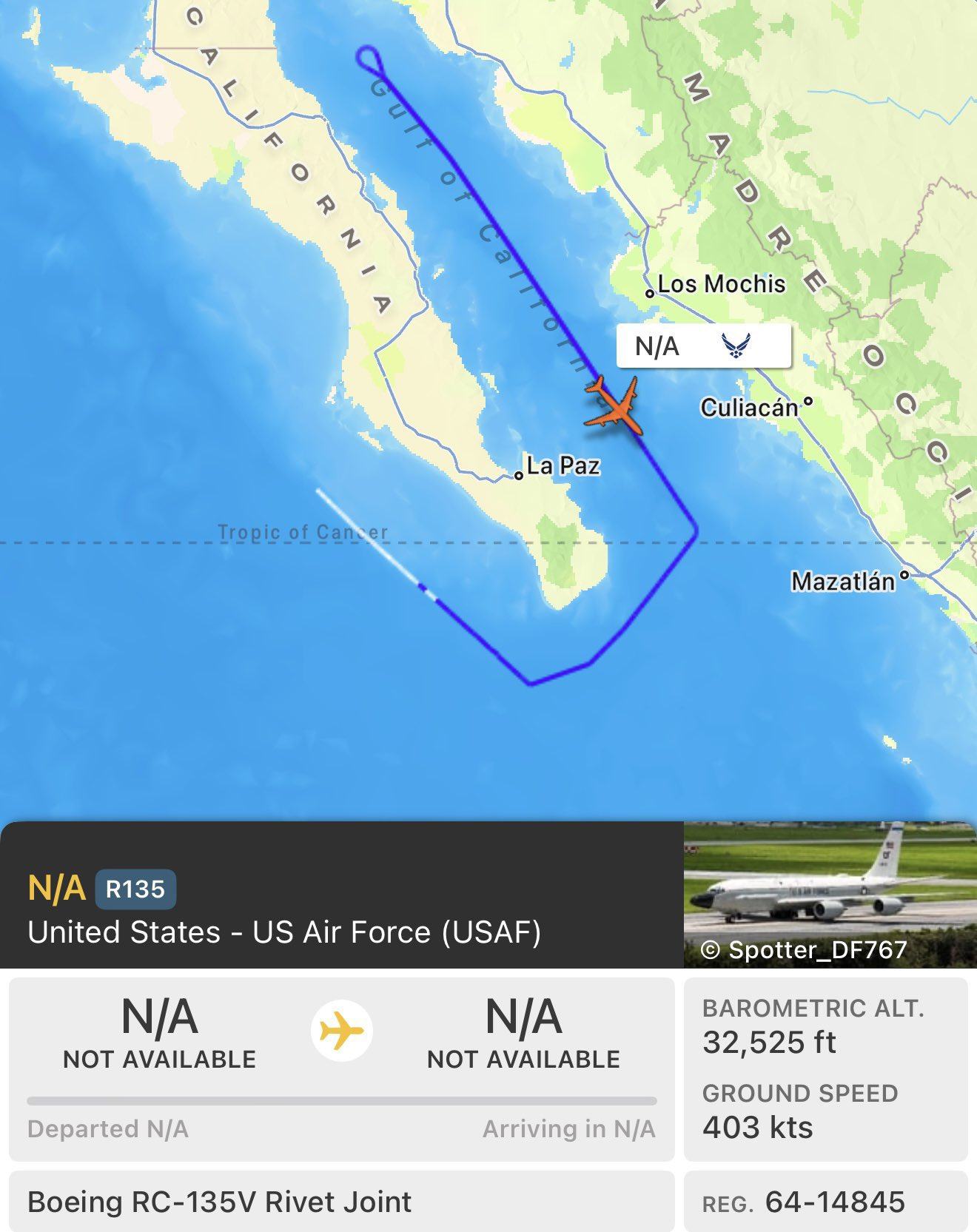 USAF operating in the Gulf of California with Mexican...